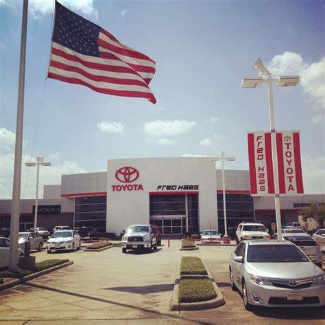 Haas toyota country - Come To Fred Haas Toyota Country For Service You can book your car's auto repair appointment right here on our website or call us directly at (281) 738-1690. If you're looking for a new car battery near Tomball, Spring, Houston, The Woodlands, and Cypress, Texas, head to our local Toyota dealer. 